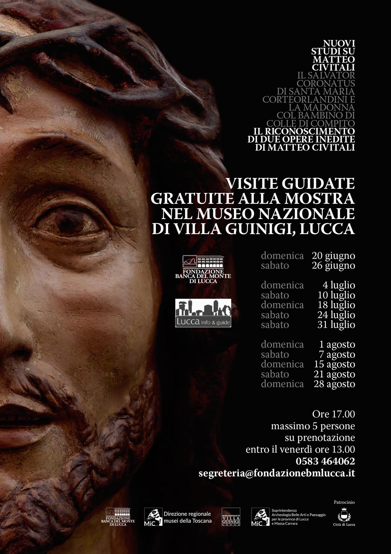 Lucca – Museo nazionale di Villa Guinigi.  Visite guidate gratuite alla mostra “Nuovi studi su Matteo Civitali” e concerto del festival Lucca Classica %u201CMusica al tempo di Matteo Civitali%u201D