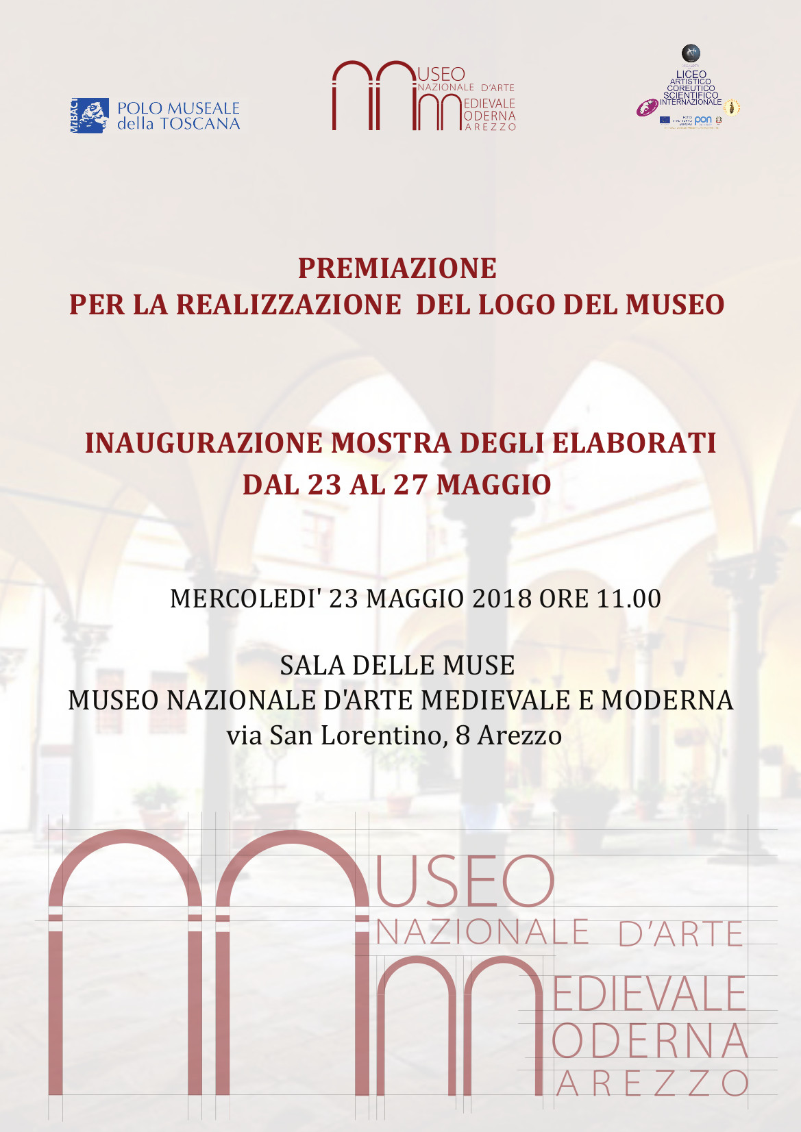 Arezzo – Museo Nazionale d’Arte Medievale e Moderna. Presentazione del nuovo logo del Museo e inaugurazione mostra di tutti i bozzetti.