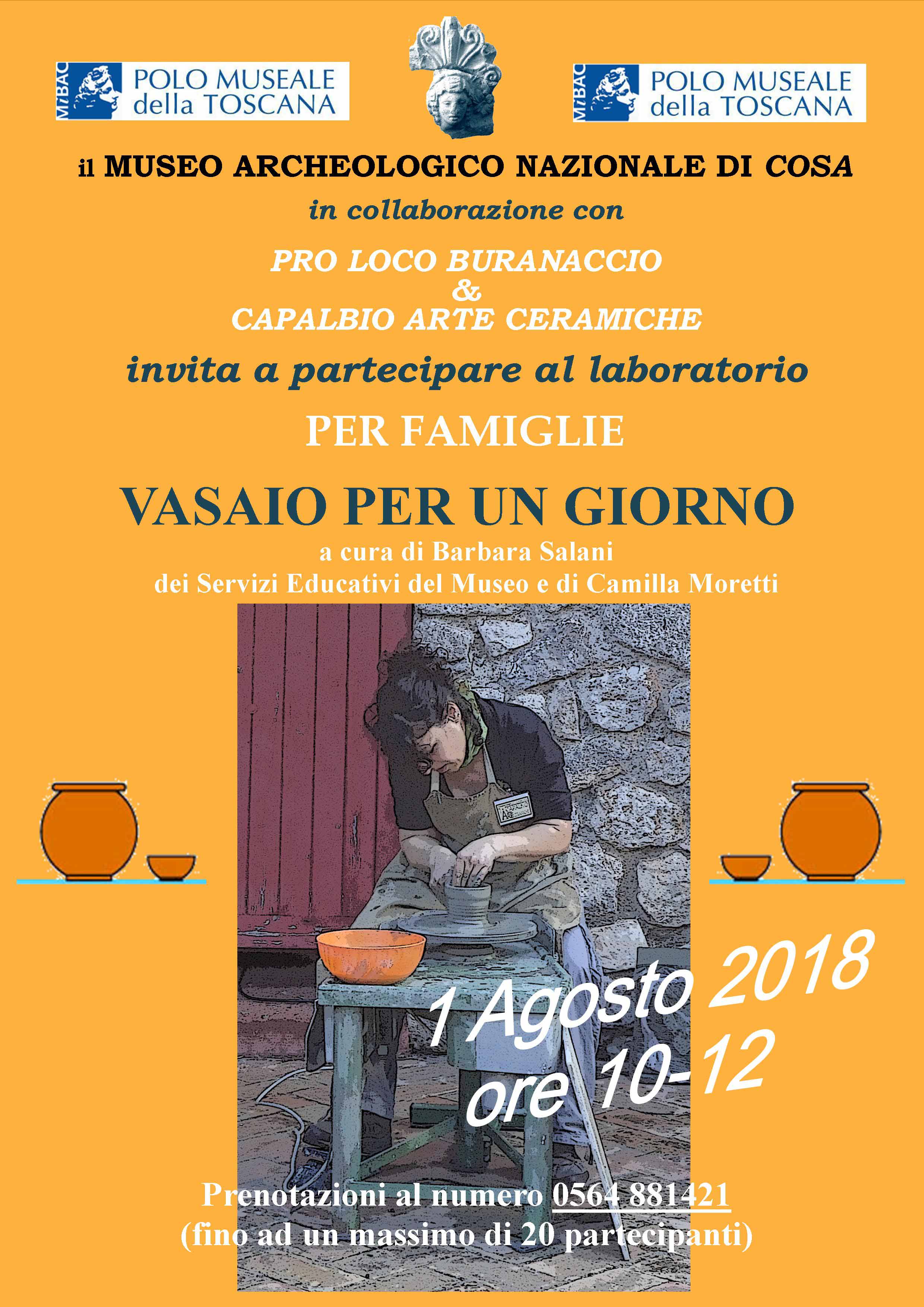 Orbetello (GR) – Museo Archeologico Nazionale e Antica Città di Cosa. Vasaio per un giorno