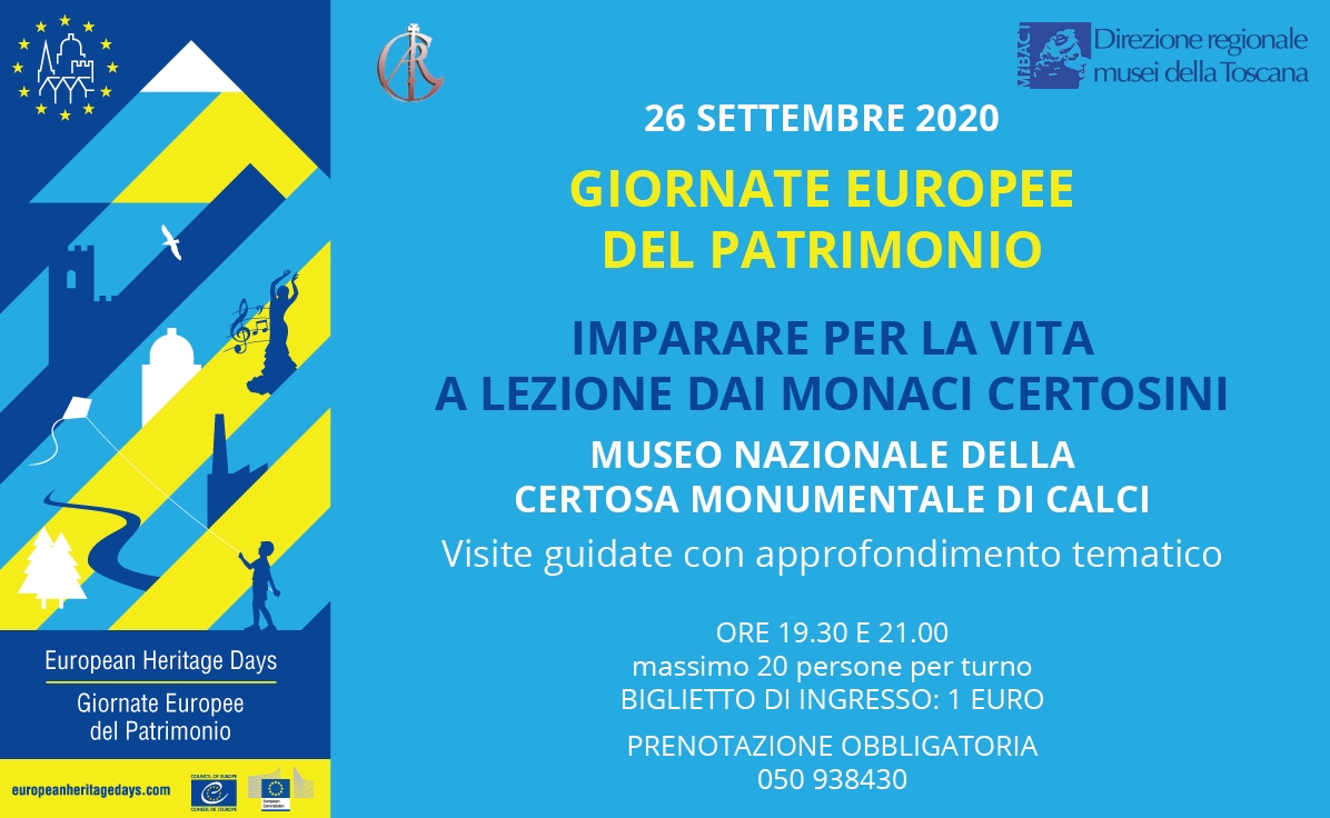 Calci (PI) – Museo nazionale della Certosa monumentale. “A lezione dai monaci certosini” #gep2020 #imparareperlavita #EuropeanHeritageDays.