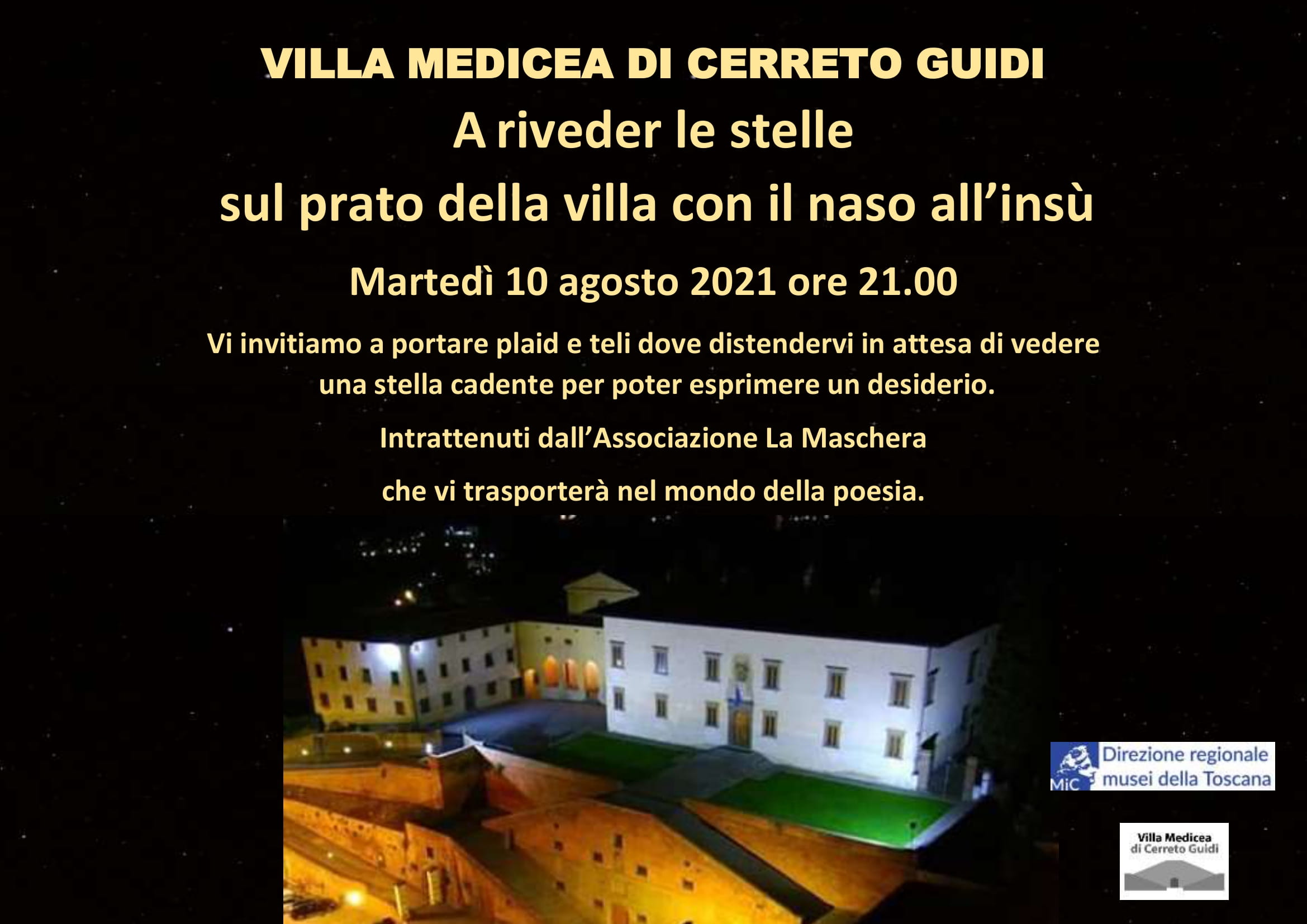 Cerreto Guidi (FI) – Villa medicea di Cerreto Guidi. “A riveder le stelle sul prato della villa con il naso all%u2019insù”