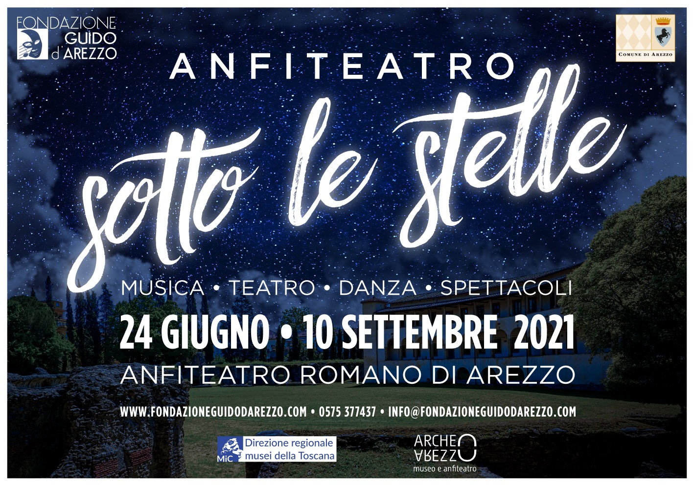 Arezzo – Museo Archeologico Nazionale “Gaio Cilnio Mecenate” – Musica, teatro e letteratura per la seconda edizione di  “Anfiteatro sotto le stelle”