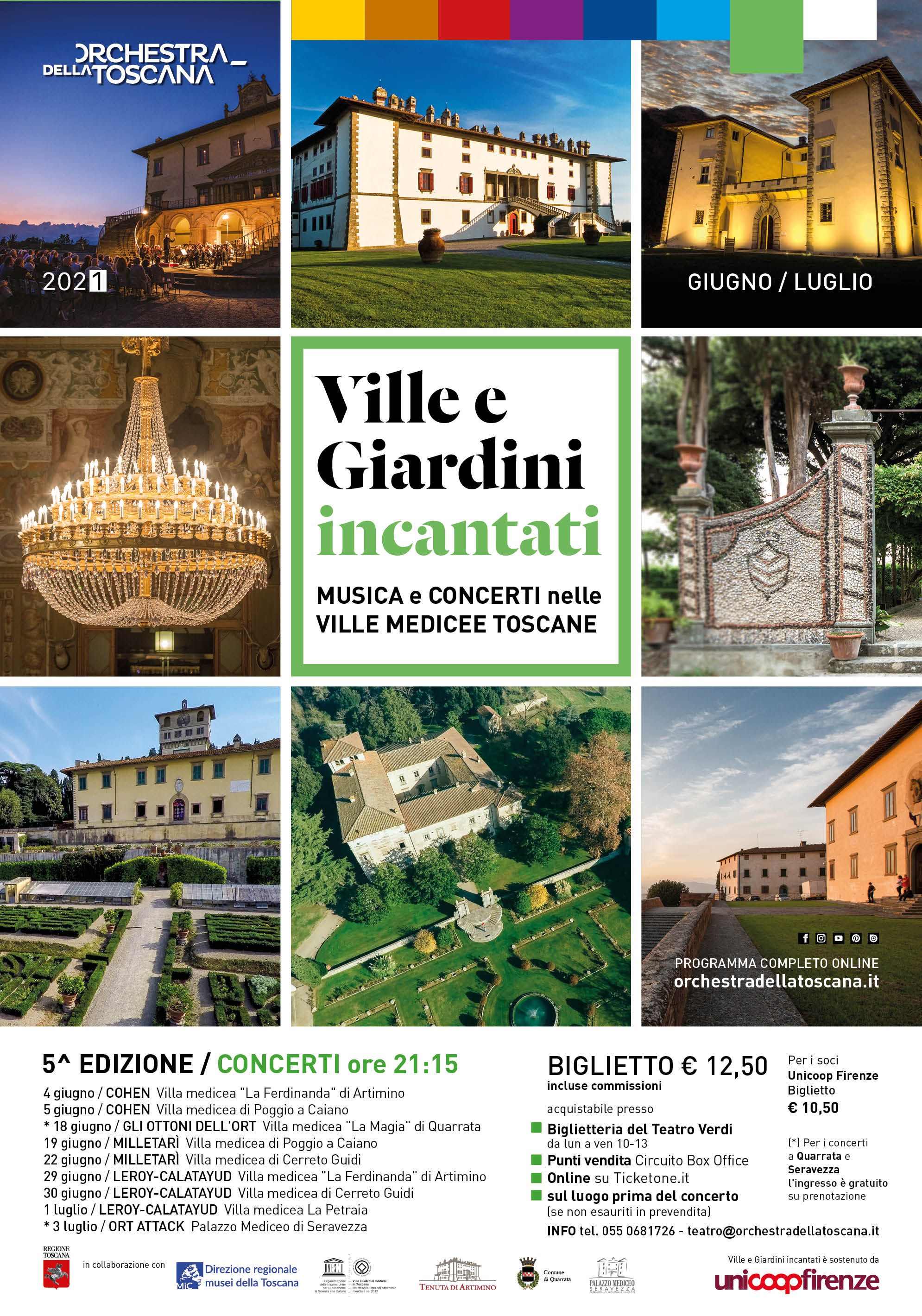 Ville medicee di Poggio a Caiano, di Cerreto Guidi, della Petraia. “Ville e Giardini incantati” Musica e concerti dell’Orchestra della Toscana